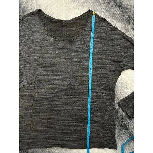 Lululemon Set to Sweat Long Sleeve Heathered Gray Top Relaxed Fit Size Medium - Picture 7 of 10
